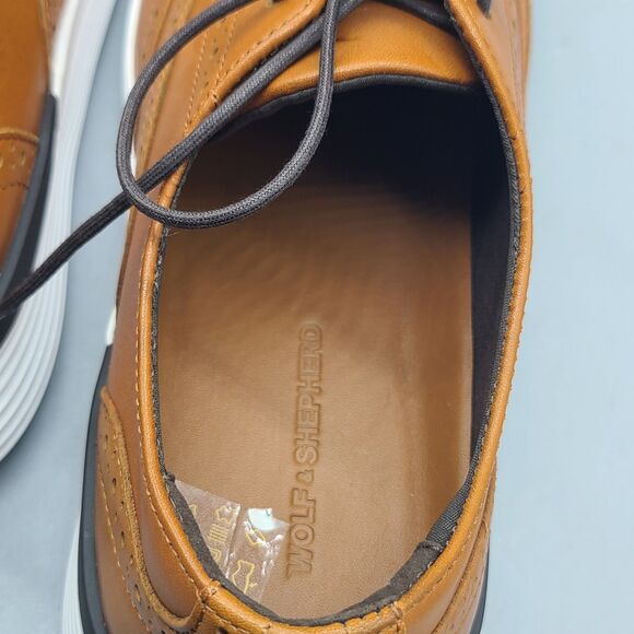 Wolf And Shepherd Shoes Mens Sz 8 Honey Brown Crossover Derby Leather New main image 10